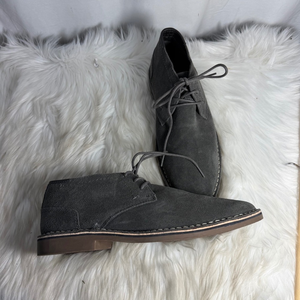 Kenneth Cole New York Mens Steven Chukka Boots Grey Suede Leather Size 11 M